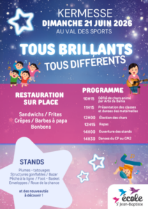 Kermesse de l’école : 21 juin 2026 !